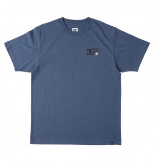 DC Shoes Cactus - Crew Neck T-Shirt μπλε σκουρο | 057692VSM