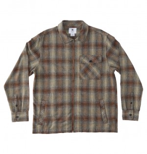 DC Shoes Canyon - Long Sleeve Shirt Bison / Plaza Toupe Plaid | 063985HAQ