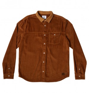 DC Shoes Closed Lines - Long Sleeve Shirt Dc Wheat | 462579SBR