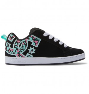 DC Shoes Court Graffik - Shoes μαυρα ροζ τυρκουάζ | 689052TAF