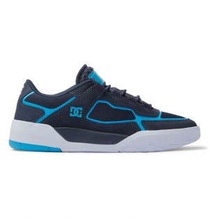 DC Shoes DC Metric S - δερματινα Skate Shoes σκουρο μπλε μπλε ασπρα | 231957DXU