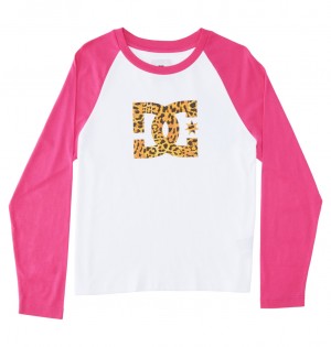 DC Shoes DC Star Fill - Long Sleeve T-Shirt ασπρα φουξια | 297350PQW