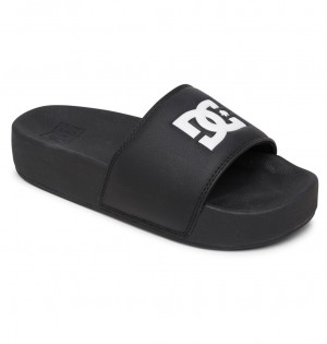 DC Shoes DC παντοφλεσ - flatforms Slider Sandals μαυρα μαυρα ασπρα | 621897TCJ