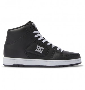 DC Shoes Manteca 4 Hi - High-Top δερματινα Shoes μαυρα ασημι | 083156CFK