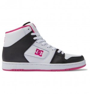DC Shoes Manteca 4 Hi - High-Top δερματινα Shoes μαυρα ασπρα ροζ | 897015QIJ