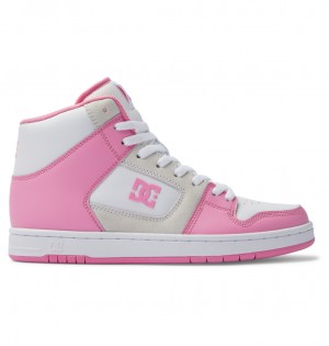 DC Shoes Manteca 4 Hi - High-Top δερματινα Shoes ροζ ασπρα | 567394JHE