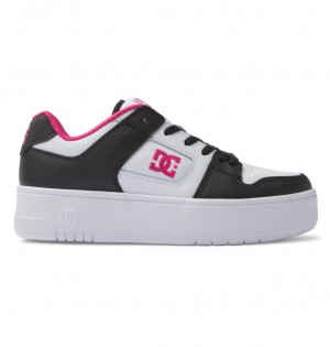 DC Shoes Manteca 4 flatforms - Flatform Shoes μαυρα ασπρα ροζ | 247693CKS