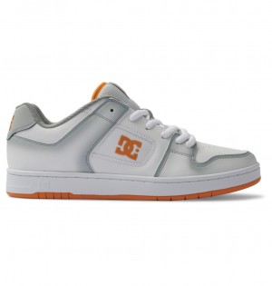 DC Shoes Manteca SE - δερματινα Shoes ασπρα γκρι πορτοκαλι | 174260FRL
