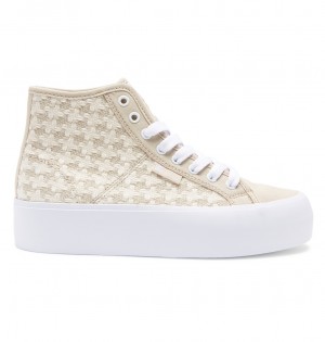 DC Shoes Manual Hi flatforms - High-Top Shoes Tan Plaid | 912463OIH