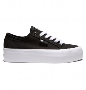 DC Shoes Manual flatforms - Flatform Shoes μαυρα ασπρα | 453689PZB