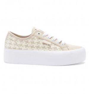 DC Shoes Manual flatforms - Flatform Shoes Tan Plaid | 183479UDL