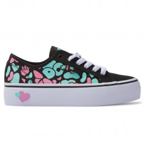 DC Shoes Manual flatforms - Shoes μαυρα ροζ τυρκουάζ | 359814JKA