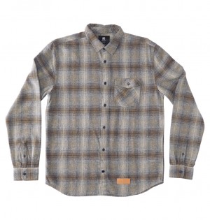 DC Shoes Marshal Flannel - Long Sleeve Shirt Capers / Plaza Toupe Plaid | 183205RBK