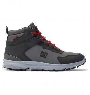DC Shoes Mutiny - δερματινα Boots γκρι μαυρα κοκκινα | 327619GLB