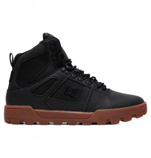 DC Shoes Pure Hi - θαλασσης Resistant High Top δερματινα Boots μαυρα | 510867MCQ