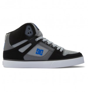 DC Shoes Pure High-Top - δερματινα High-Top Shoes μαυρα γκρι μπλε | 086932TEP