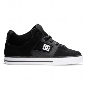 DC Shoes Pure Mid - Mid Top Shoes μαυρα ασπρα | 814670HKZ