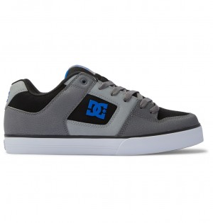DC Shoes Pure - δερματινα Shoes μαυρα γκρι μπλε | 027534XKS