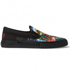 DC Shoes Slayer Manual Slip - Slip-On Shoes μαυρα μαυρα πρασινο | 240175GWS
